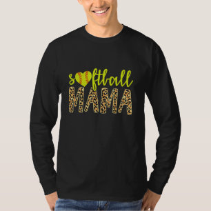Softball Mama Cute Cheetah Mother's Day Sports 3 T-Shirt