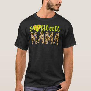 Softball Mama Cute Cheetah Mother's Day Sports 4 T-Shirt
