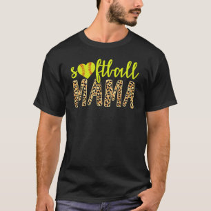 Softball Mama Cute Cheetah Mother's Day Sports 5 T-Shirt