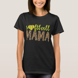Softball Mama Cute Cheetah Mother's Day Sports T-Shirt