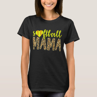 Softball Mama Cute Cheetah Sports Mother's Day  1 T-Shirt