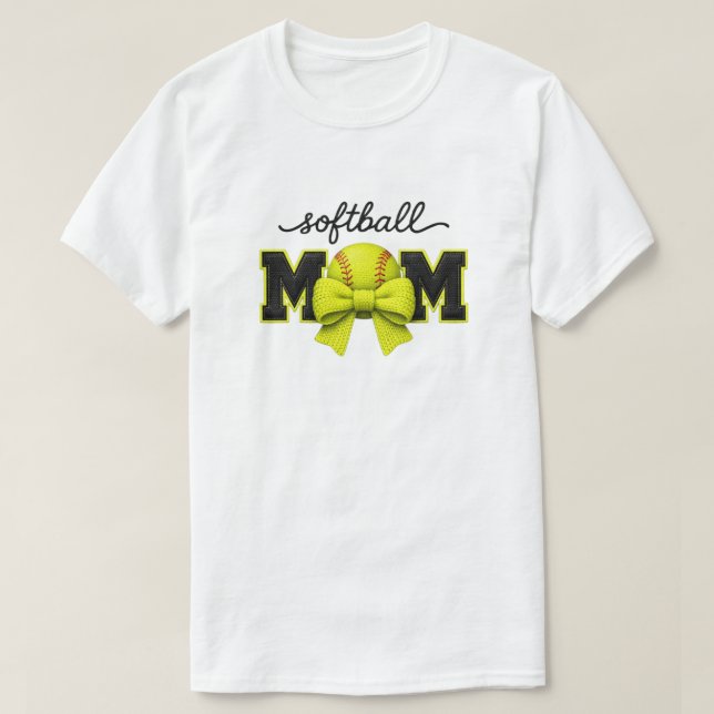 Softball Mama Faux yarn, Knit  Sports Tee (Design Front)