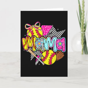 Softball Mama Mom Softball Game Day Vibes Mother's Card
