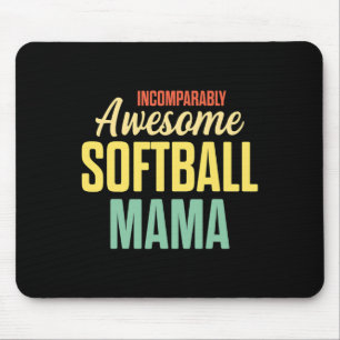 Softball Mama Proud Mom Team Player Mouse Pad
