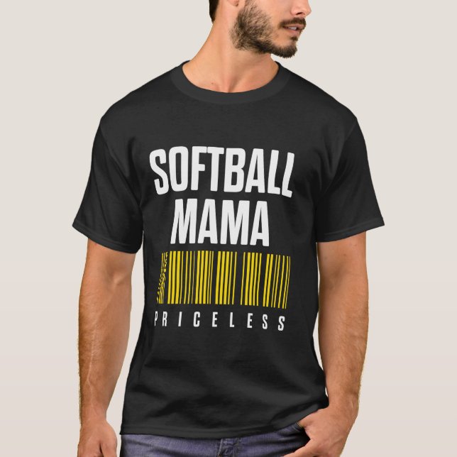 Softball Mama Proud Mum Team Player T-Shirt (Front)