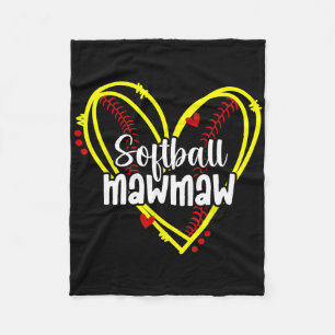 Softball Mawmaw Heart Mawmaw Of A Softball Player  Fleece Blanket