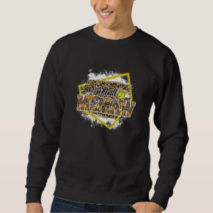 Softball Memaw Leopard Bleached Family Matching   Sweatshirt