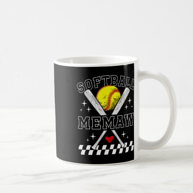 Softball Memaw Of A Softball Player Memaw _1  Coffee Mug (Right)