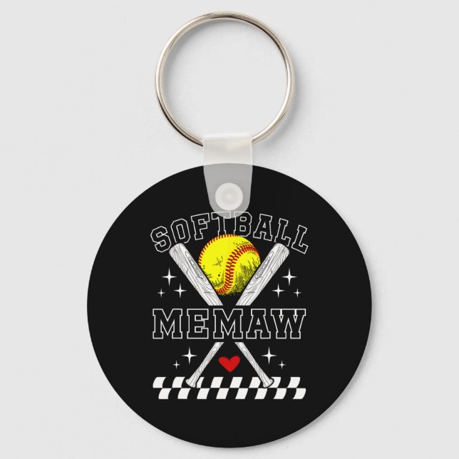 Softball Memaw Of A Softball Player Memaw _1  Key Ring (Front)
