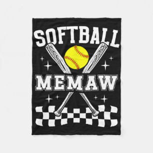 Softball Memaw Of A Softball Player Memaw Fleece Blanket