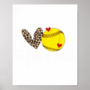 Softball Mia Heart Grandma Mia Of A Softball Playe Poster