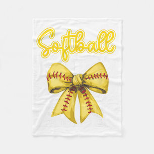 Softball Mimi Coquette Bow Sport Grandma Nana Moth Fleece Blanket
