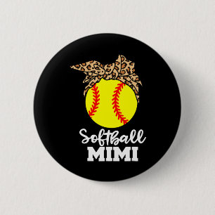 Softball Mimi Funny Leopard Mimi 6 Cm Round Badge