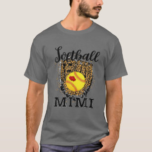Softball Mimi Leopard Game Day Gift For Mother Spo T-Shirt