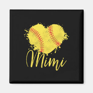 Softball Mimi Softball Love Heart Magnet
