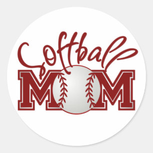 Softball MOM Classic Round Sticker