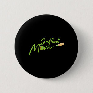 Softball Mom Cool Sport Fan Player Proud Mama Momm 6 Cm Round Badge