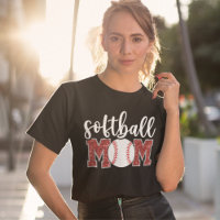 Softball Mom cute bright red text