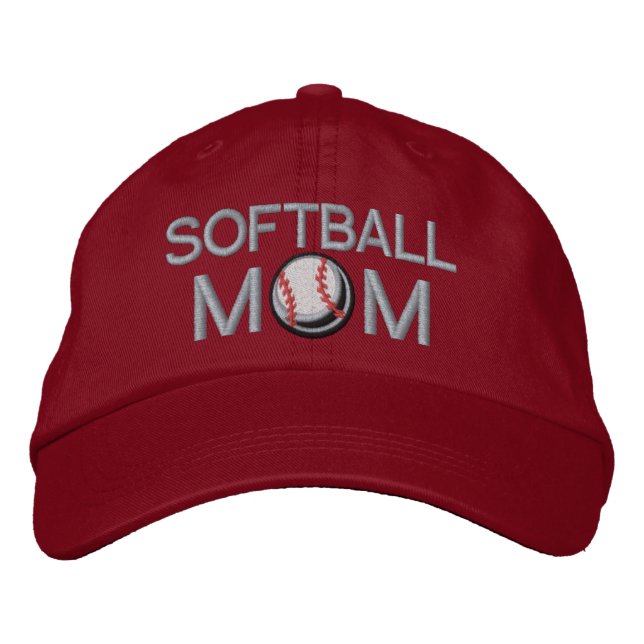 Softball Mom Embroidered Hat (Front)