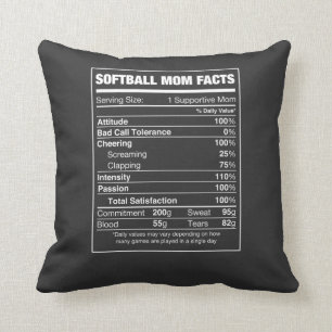 Softball mom facts cushion