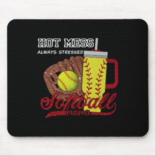 Softball Mom Game Day Vibes Mothers Day Women Soft Mouse Pad