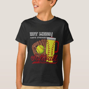 Softball Mom Game Day Vibes Mothers Day Women Soft T-Shirt