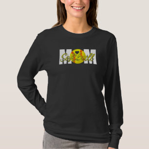 Softball Mom Heart Mama Mother's Day   T-Shirt