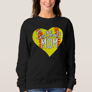 Softball Mom Heart Mother's Day Sweatshirt