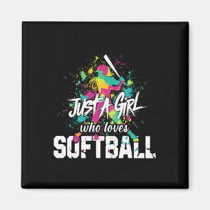 Softball Mom Just A Girl Who Loves Softball Magnet