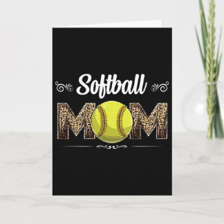Softball Mom Leopard Funny Ball Mom Mother's Day M Card