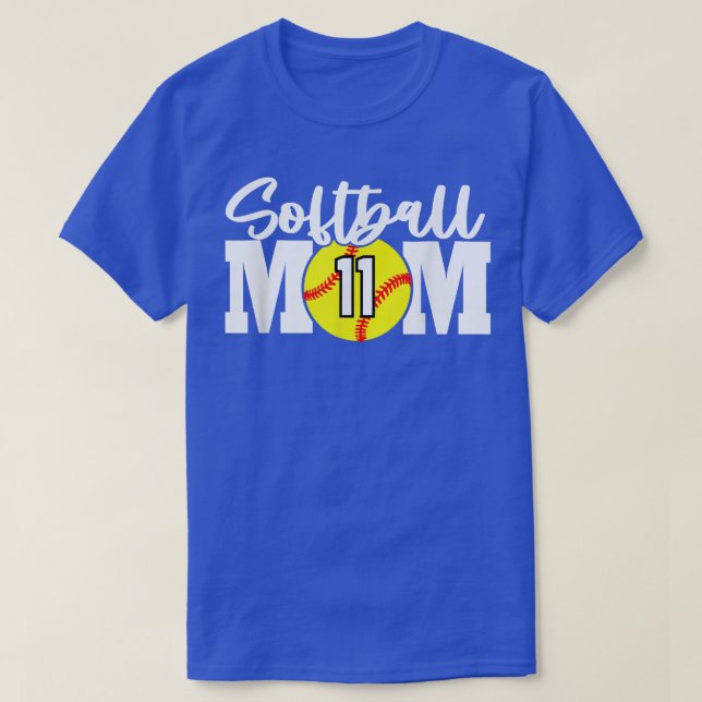 Softball Mom Number 11  T-Shirt (Design Front)