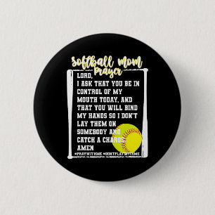Softball Mom Prayer Game Day Baseball Christian Re 6 Cm Round Badge