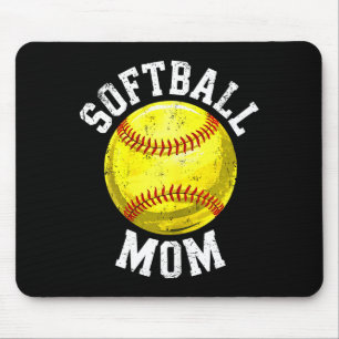 Softball Mom Shirt Women Softball Lover Mommy Moth Mouse Pad