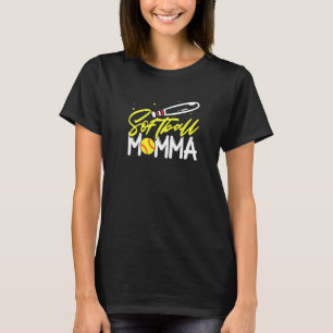 Softball Momma Catcher Pitcher Mothers Day Mum T-Shirt