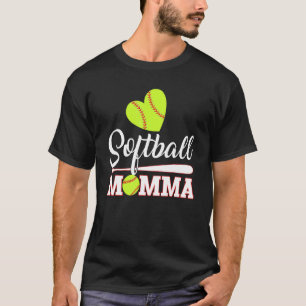 Softball Momma Catcher Pitcher Mothers Day Mum T-Shirt