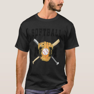 Softball Mum Athletic Sports Font Graphic Softball T-Shirt