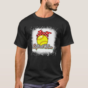 Softball Mum Bandanna Bleached Women's Softball Mo T-Shirt