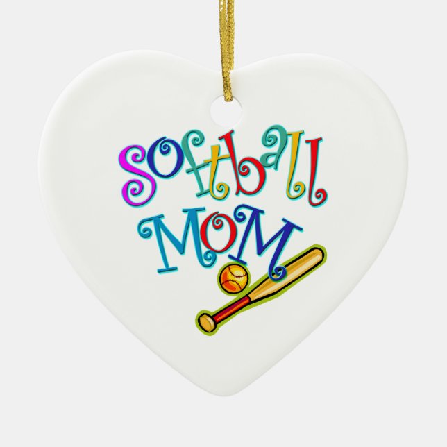 Softball Mum Ceramic Tree Decoration (Front)