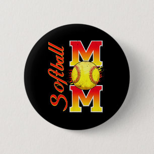 Softball Mum Funny Baseball Mum Mother's Day Softb 6 Cm Round Badge