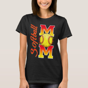 Softball Mum Funny Baseball Mum Mother's Day Softb T-Shirt