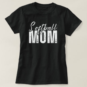Softball Mum Game Day Softball Mama Black T-Shirt
