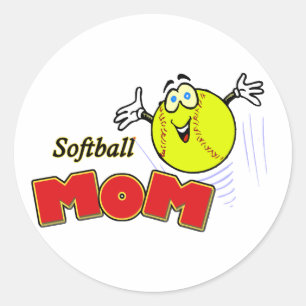 Softball Mum II Classic Round Sticker