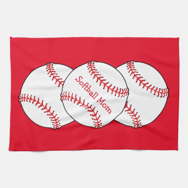 Softball Mum Kitchen Towel (Horizontal)