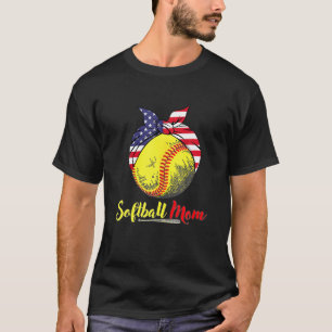 Softball Mum Leopard Funny Baseball Mum Mother's D T-Shirt