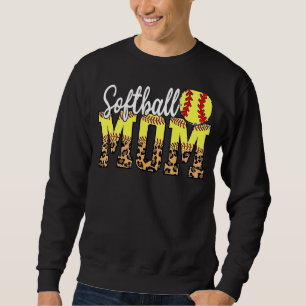 Softball Mum Leopard Heart Sport Mother's Day 1 Sweatshirt