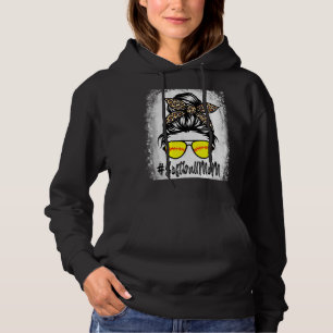 Softball Mum Life With Leopard And Messy Bun Playe Hoodie
