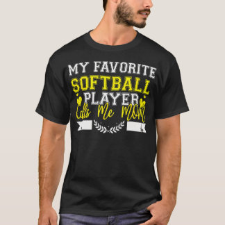 Softball Mum Mama Mothers Day Leopard For T-Shirt