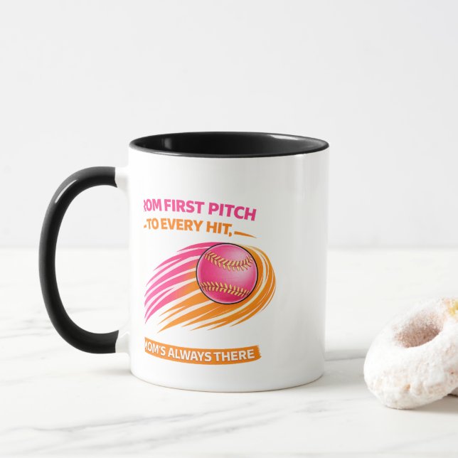 Softball Mum Mug – From First Pitch to Every Hit M (With Donut)