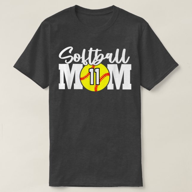 Softball Mum Number 11  T-Shirt (Design Front)