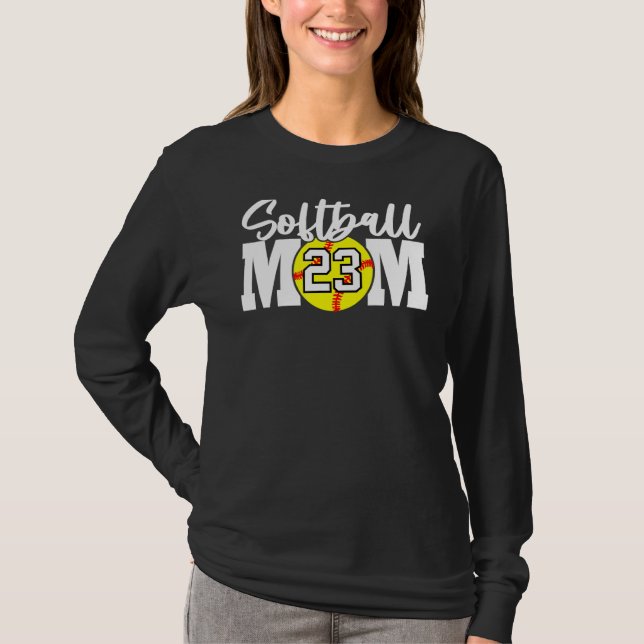 Softball Mum Number  23 T-Shirt (Front)